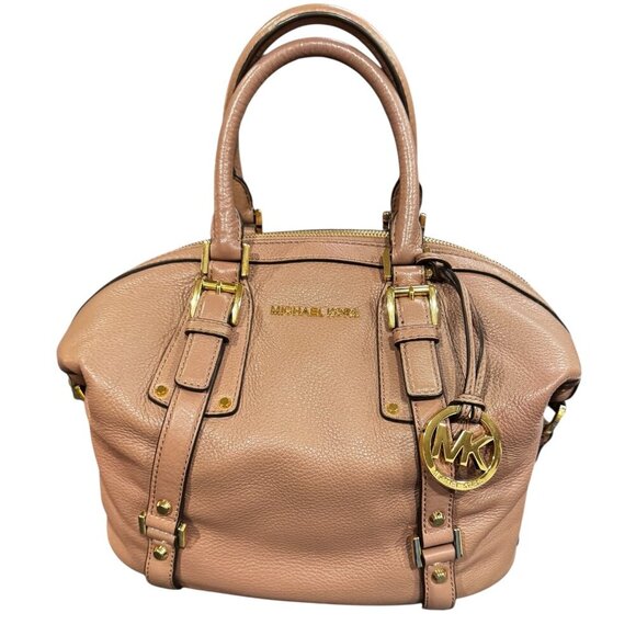 MICHAEL KORS British Tan Pebbled Leather Satchel Bag – Gold Hardware – Like New - Picture 1 of 5